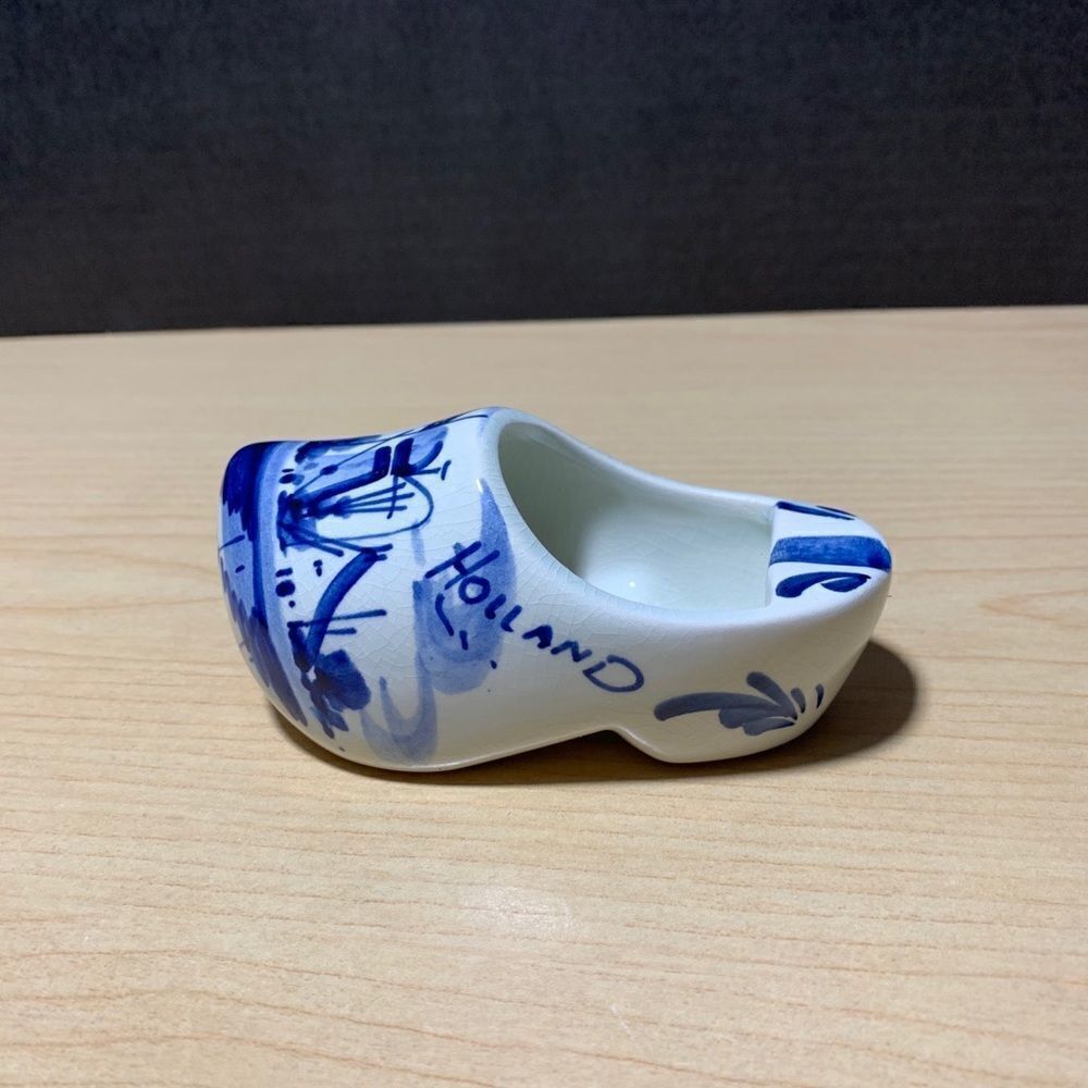‎VTG Delft Blue Ashtray Dutch Shoe